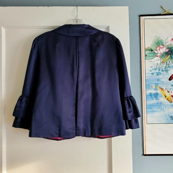 Marc Jacobs Blue Silk Jacket Size 8 NWT - Picture 7 of 16